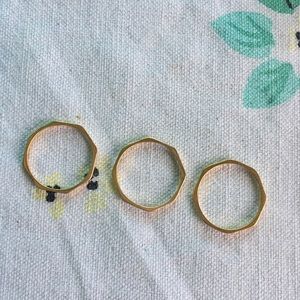 Gold octagon stackable rings size 7